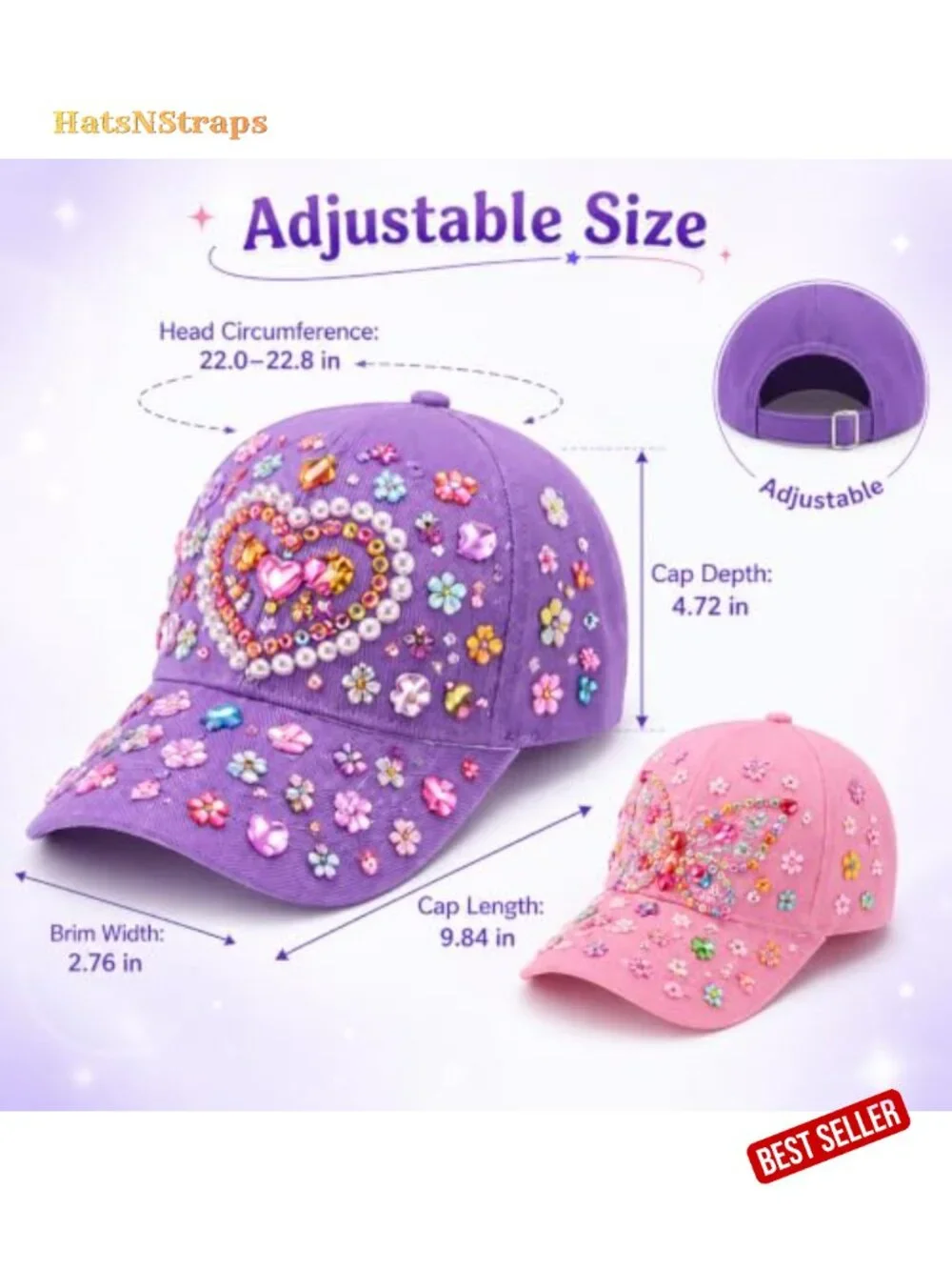 6 Blank Adjustable Baseball Hats DIY Craft Kit with Painting Accessories